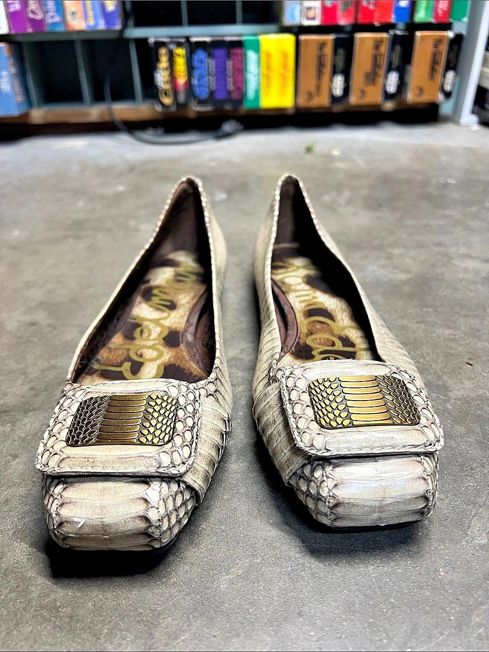 Sam Edelman Snakeskin Flats | Size 8